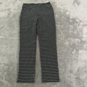 Joseph Ribkoff Black Geometric Print Pants Women's size US 6 Artsy Straight Leg